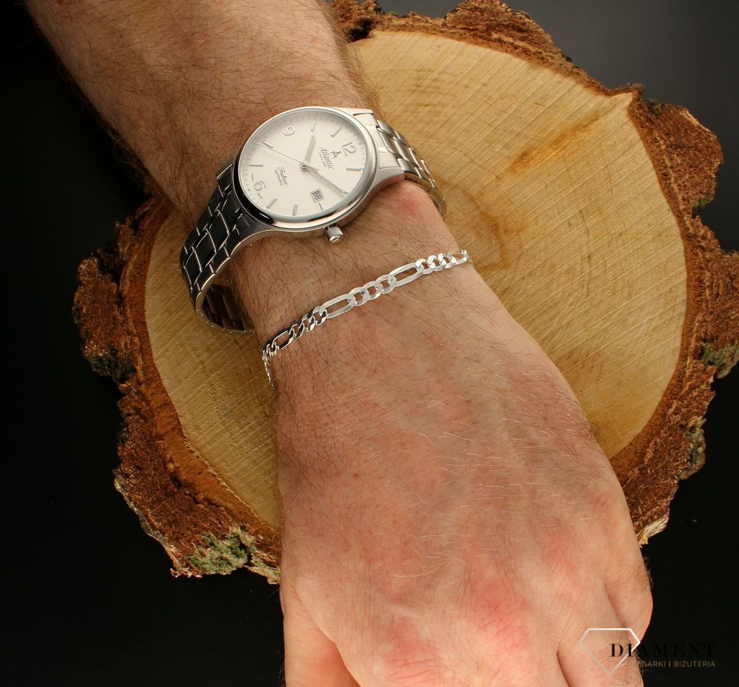 Srebrna bransoletka 925 figaro 4,5 mm DIA-BRA-565165-120-925 4,5mm.jpg